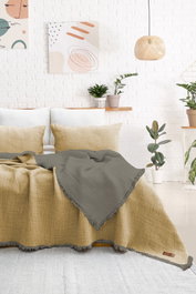 L'essentiel linge de maison Alda - Yellow Juego de colcha doble